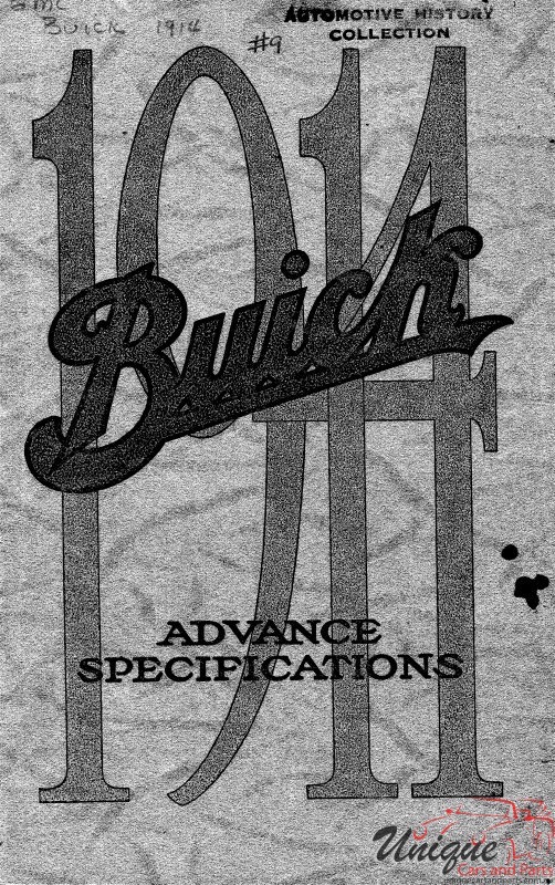 1914 Buick Specifications Page 1